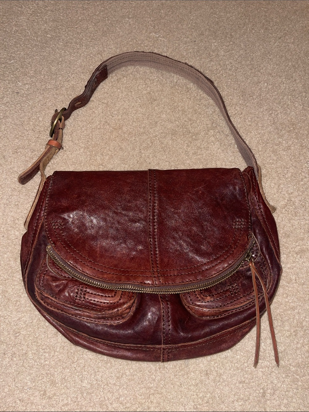 Vintage Lucky Brand Brown Leather 100% Lamb Leather shoulder bag